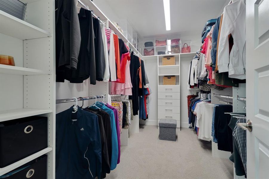 Custom closet located in the Primary Ensuite Bedroom.