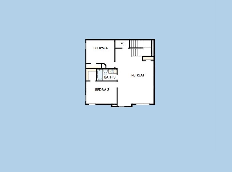 2D floor plan layout for the The Louetta by David Weekley Homes in Coasterra, Palmetto, FL (Image 4).