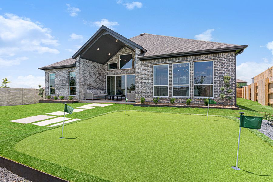Exterior details and patio area of a home in Lariat, Liberty Hill (Image 38).