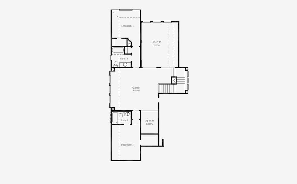 2D floor plan layout for the Marlin by Coventry Homes in Pecan Square 50', Northlake, TX (Image 3).
