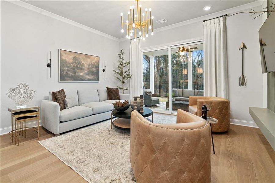Furnished interior view inside a new home in Palisades Single Family, Cumming (Image 37).