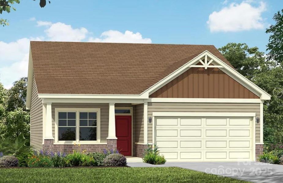 Front exterior of a new home in Cottages at Indian Trail West, Indian Trail, NC, highlighting curb appeal (Image 2).