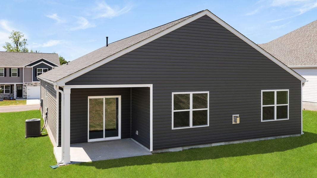 Exterior details and patio area of a home in Spring Ridge, Anderson (Image 3).