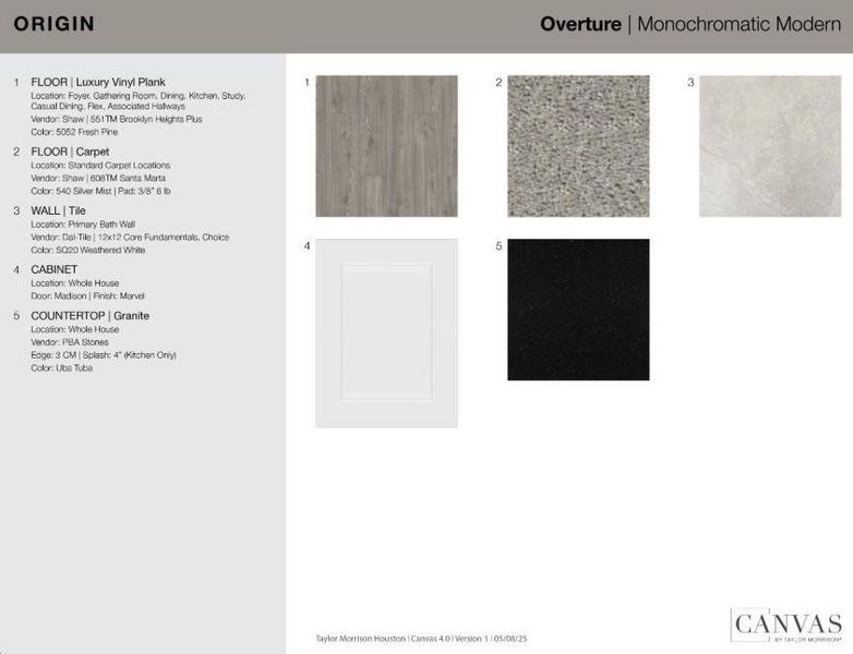 17418 Lush Laurel Lane design selections! This home is currently under construction and selections are subject to change.