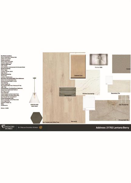 Sample of building materials used in homes in Bridgeland, Cypress (Image 4).