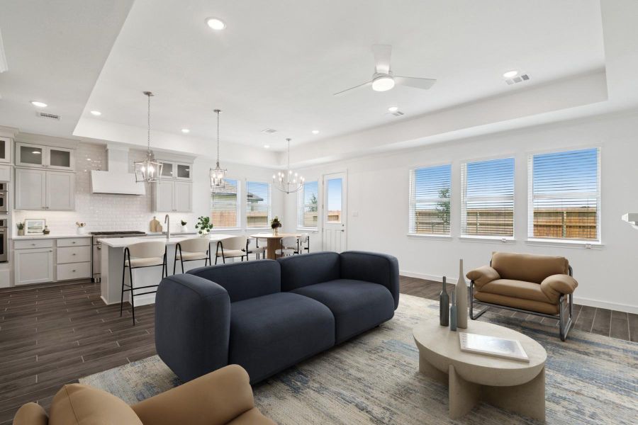 Open great room (*Photo not of actual home and used for illustration purposes only.) Open great room (*Photo not of actual home and used for illustration purposes only.)