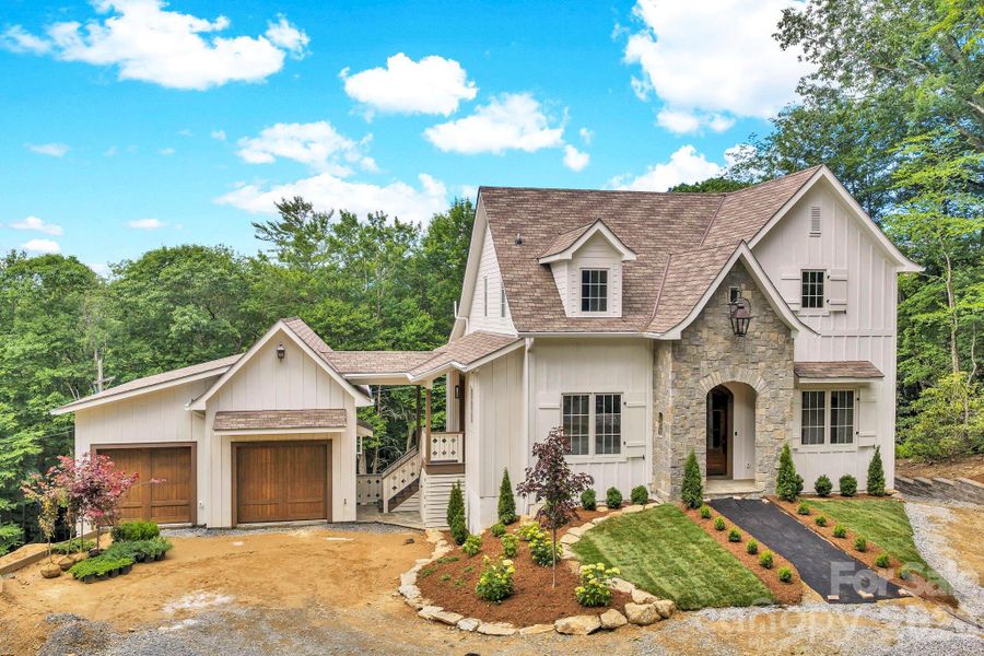 Front exterior of a new home in , Blowing Rock, NC, highlighting curb appeal (Image 24).