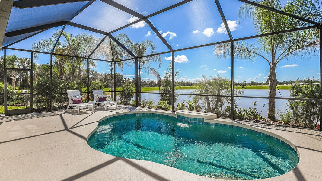Exterior details and patio area of a home in Canoe Creek, Parrish (Image 2).