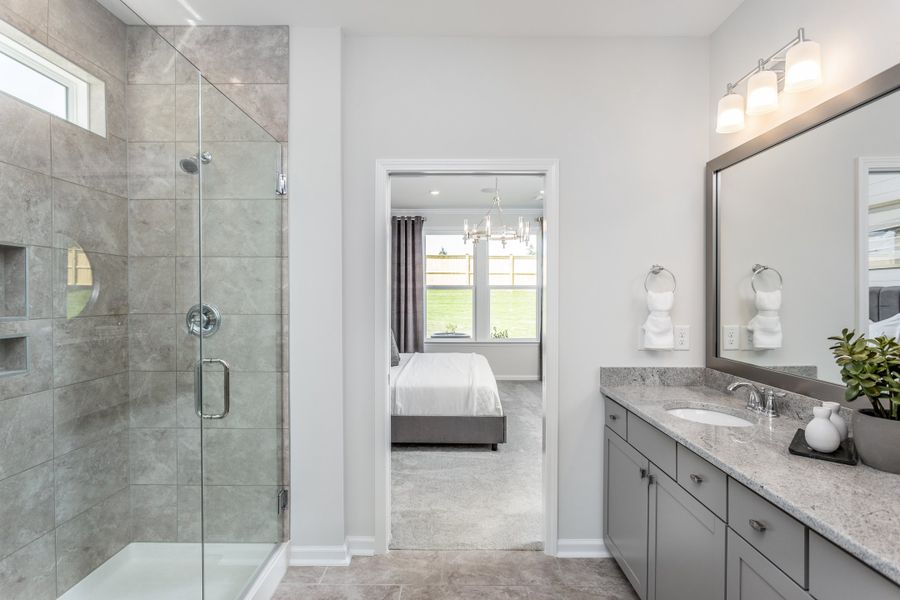 Furnished interior view inside a new home in Del Webb Wilmington at Mallory Creek, Leland (Image 3). Furnished interior view inside a new home in Del Webb Wilmington at Mallory Creek, Leland (Image 3).