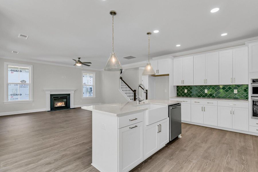 Furnished interior view inside a new home in Tidewater at Lakes of Cane Bay, Summerville (Image 3). Furnished interior view inside a new home in Tidewater at Lakes of Cane Bay, Summerville (Image 3).