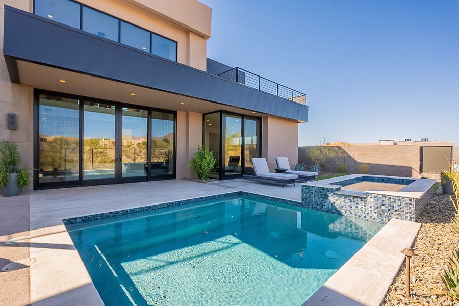 Exterior details and patio area of a home in Village at Seven Desert Mountain, Scottsdale (Image 26).