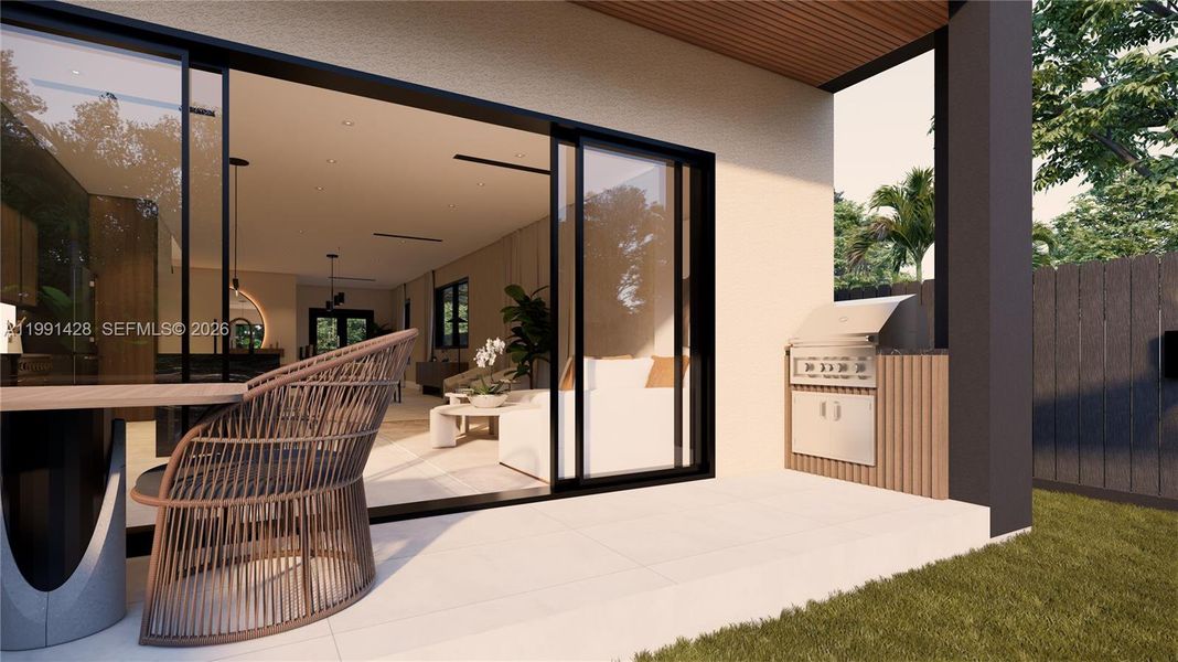 Exterior details and patio area of a home in , Miami (Image 22). Exterior details and patio area of a home in , Miami (Image 22).