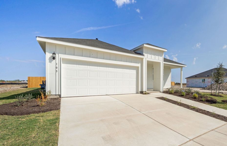 Front exterior of a new home in Alto, San Marcos, TX, highlighting curb appeal (Image 18).