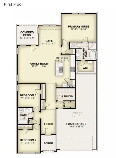 2D floor plan layout for the Valor by Rockwell Homes in Wildflower Ranch, Fort Worth, TX (Image 3).
