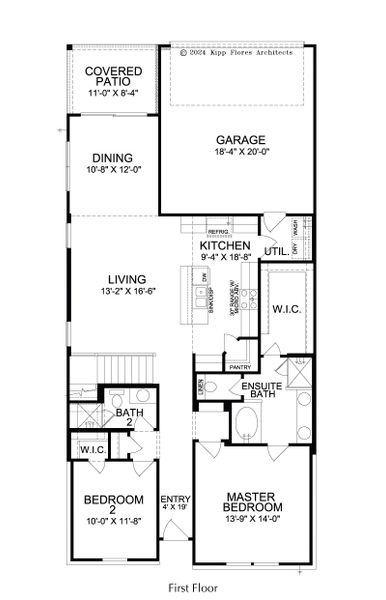 2D floor plan layout for the Ellis by Landon Homes in Fields - East Village, Frisco, TX (Image 3).