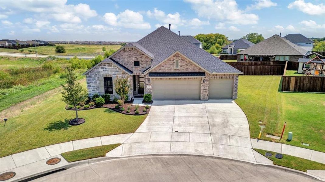 Home is situated at the end of the cul-de-sac.