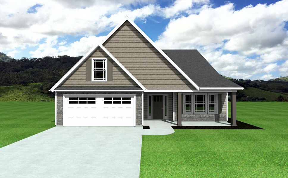 Representative exterior photo of a completed home built from the Addington by Enchanted Homes in Davis Heights, Inman, SC (Image 27).