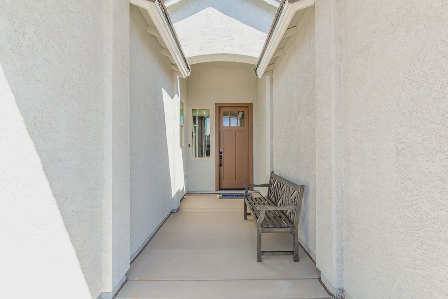 Representative exterior details of a home built from the 2326 by Elliott Homes in Acacia at Santana, Yuma (Image 27).