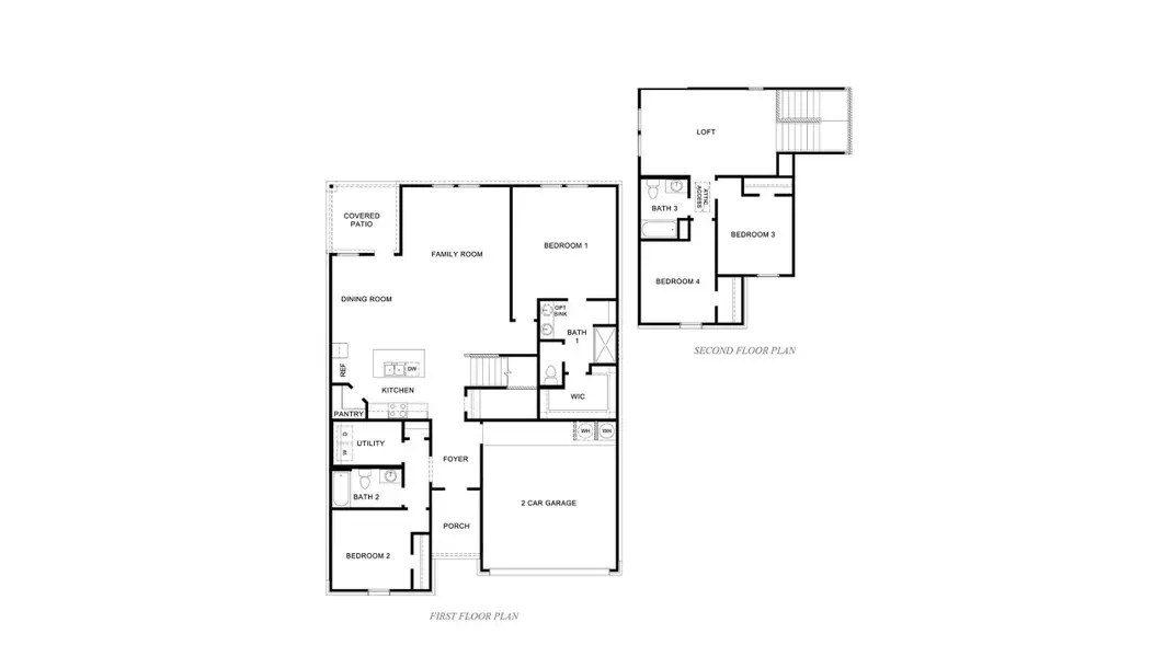2D floor plan layout of this home in Garnett Estates, Portland, TX (Image 4).