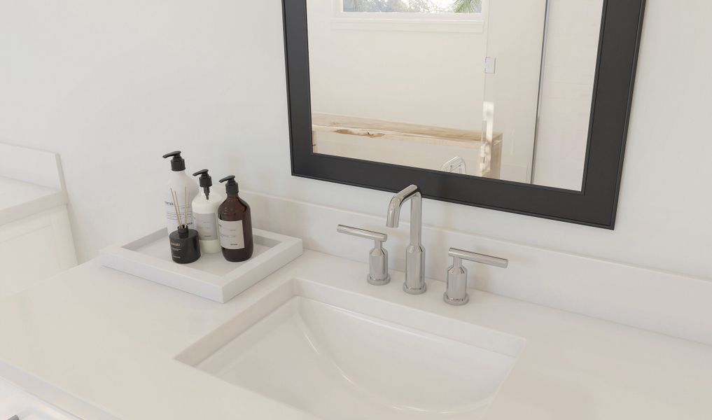 Chrome fixtures in primary bath