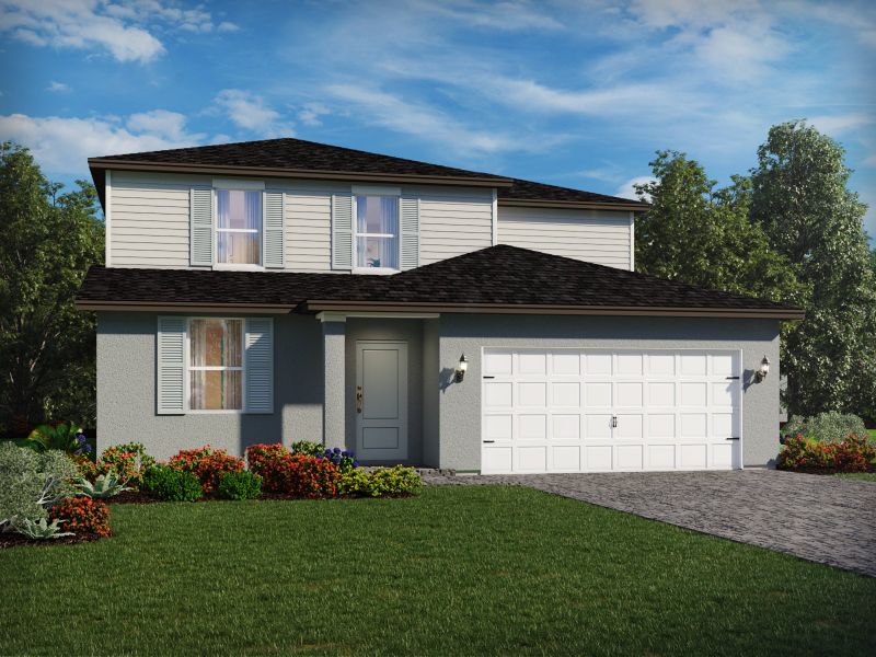 Front exterior of a home in the Meritage Homes at Terra Lago - Classic Series community, located in Indiantown, FL (Image 17).