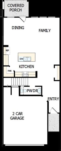 2D floor plan layout of this home in Westview Towns, Waxhaw, NC (Image 2).