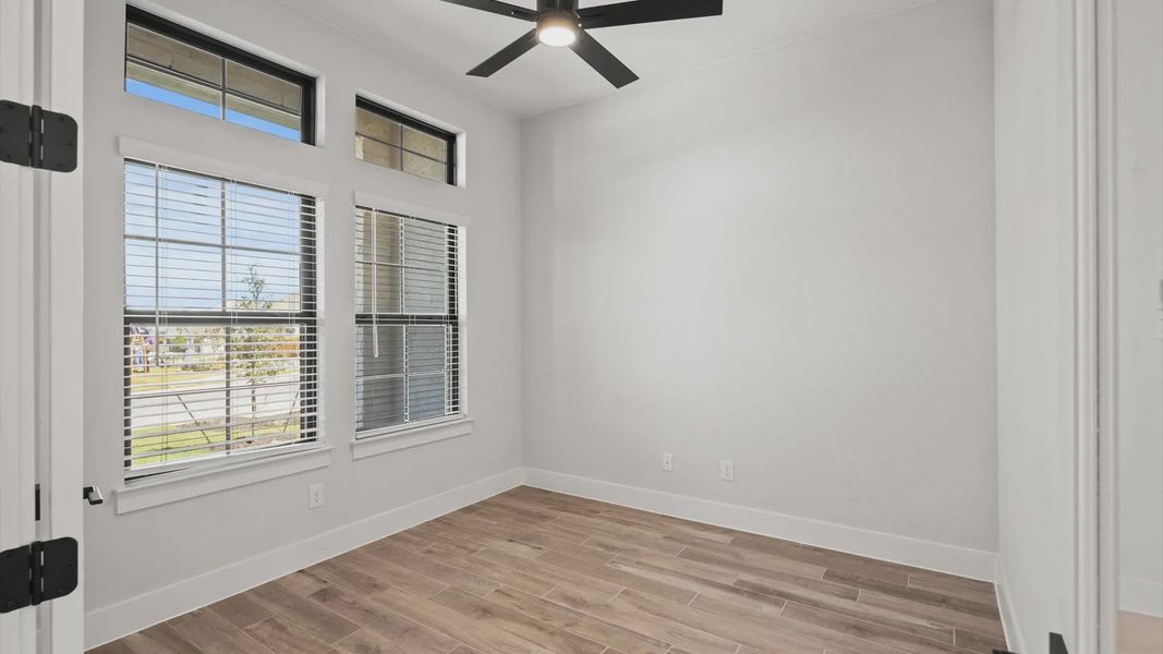 Representative unfurnished interior of a home built from the Raegan by Chesmar Homes in Sweetwater, Austin (Image 10). Representative unfurnished interior of a home built from the Raegan by Chesmar Homes in Sweetwater, Austin (Image 10).