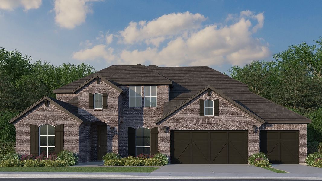 Plan 1686 Elevation B with 3 Car Garage