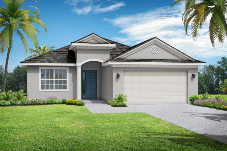 Representative exterior photo of a completed home built from the St. Thomas by Medallion Home in The Willows, Parrish, FL (Image 7).