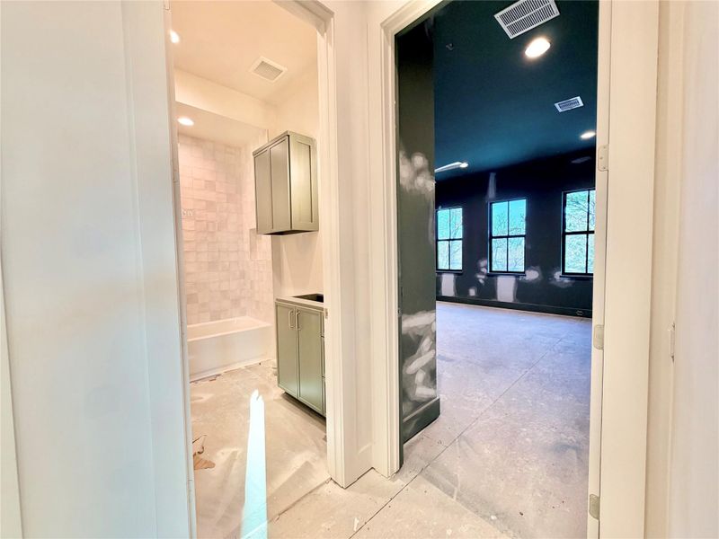 2203 Cheshire - Bathroom and Game Room Entry - Construction Status as of 2/13/2026 2203 Cheshire - Bathroom and Game Room Entry - Construction Status as of 2/13/2026