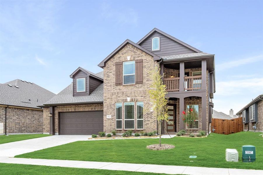 Front exterior of a new home in West Crossing, Anna, TX, highlighting curb appeal (Image 24).
