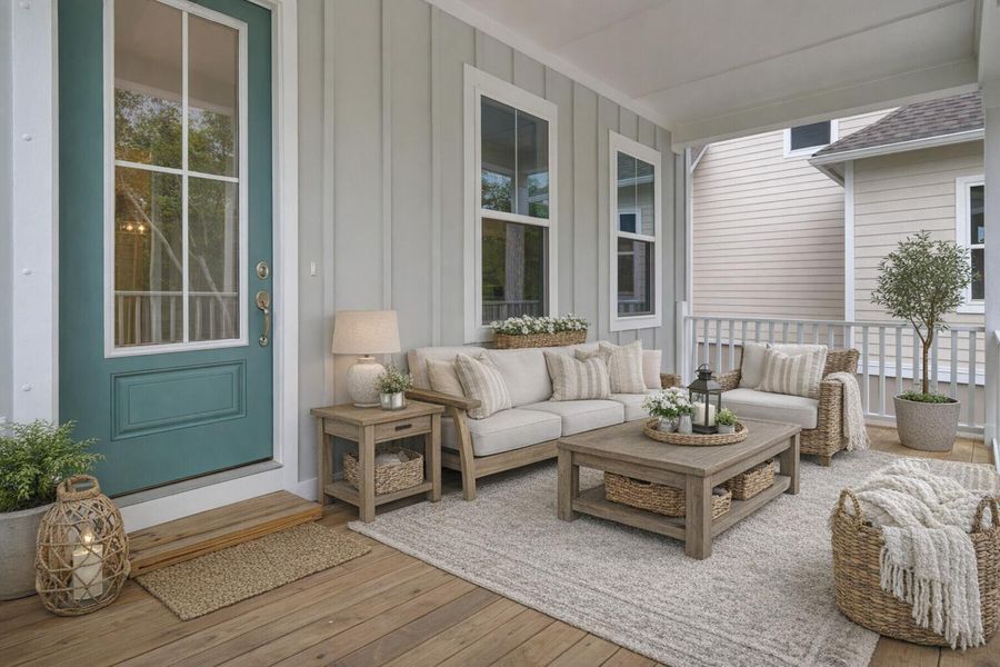 Exterior details and patio area of a home in , Johns Island (Image 3).
