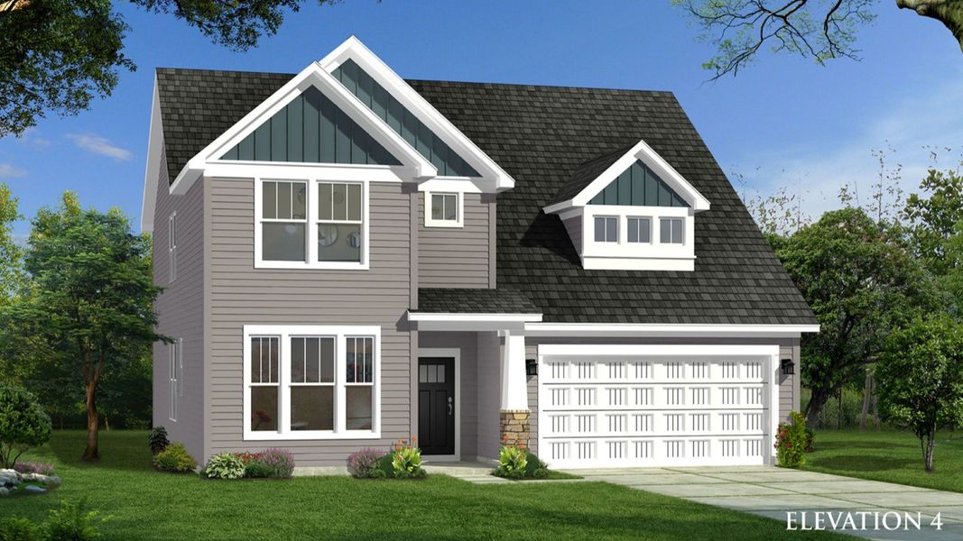 Representative exterior photo of a completed home built from the Drayton by DRB Homes in Woodglen, Piedmont, SC (Image 24).