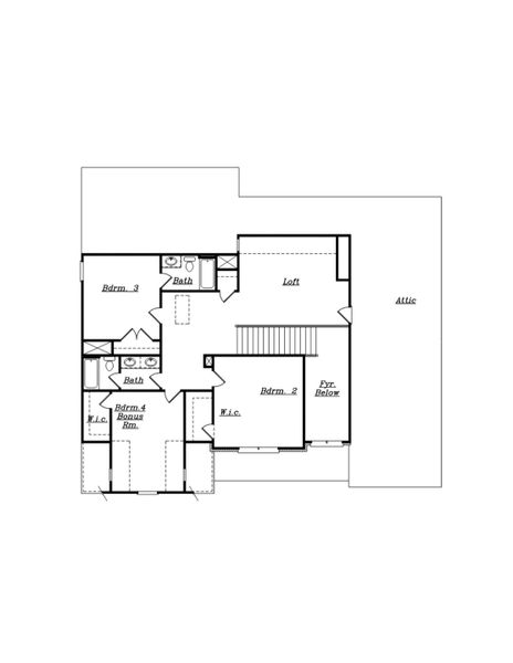 2D floor plan layout for the (GA) The Brunswick | Side Entry by Reliant Homes in Grove Park, Covington, GA (Image 4).