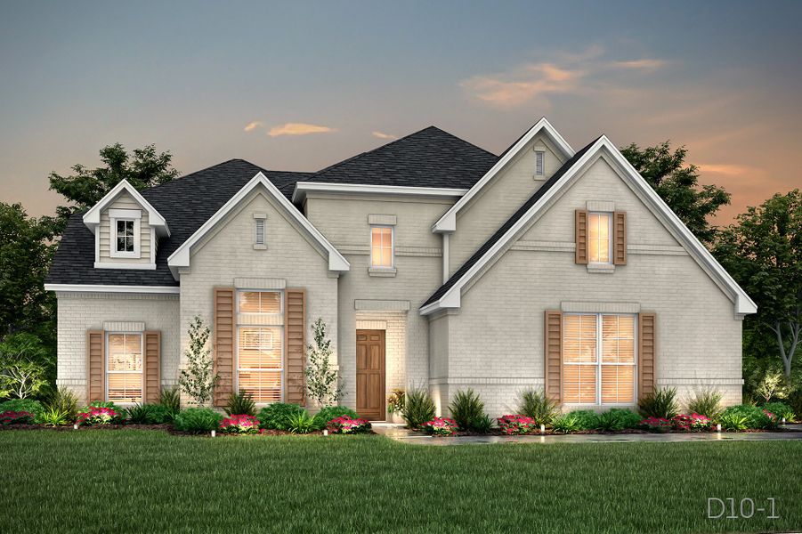 Representative exterior photo of a completed home built from the Phoenix by John Houston Homes in Levante - 1 Acre Lots, Waxahachie, TX (Image 5). Representative exterior photo of a completed home built from the Phoenix by John Houston Homes in Levante - 1 Acre Lots, Waxahachie, TX (Image 5).