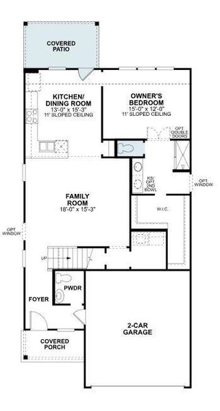 2D floor plan layout of this home in Mobberly Farms, Pilot Point, TX (Image 5).