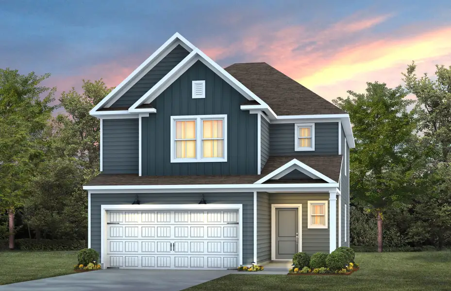 Representative exterior photo of a completed home built from the Harris by Pulte Homes in Broadmoor, Wake Forest, NC (Image 2). Representative exterior photo of a completed home built from the Harris by Pulte Homes in Broadmoor, Wake Forest, NC (Image 2).