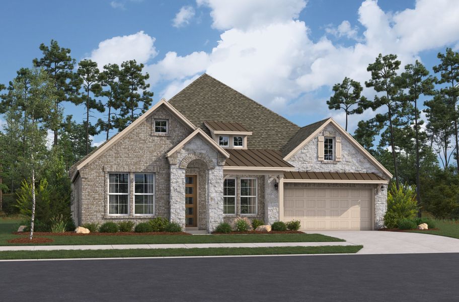 Representative exterior photo of a completed home built from the Bandera by Beazer Homes in Johnson Ranch, San Antonio, TX (Image 4).