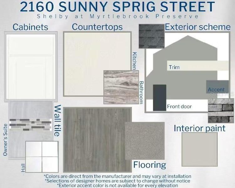 Sample of building materials used in homes in Myrtlebrook Preserve, Lakeland (Image 4).