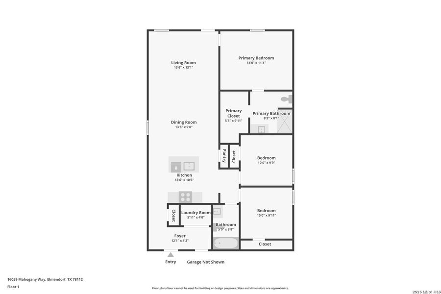 2D floor plan layout of this home in Hickory Ridge, Elmendorf, TX (Image 5).