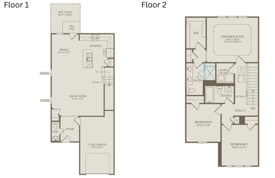 2D floor plan layout of this home in Saunders Farm, Willow Spring, NC (Image 4).