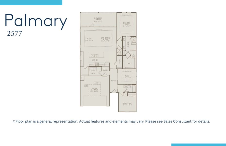 2D floor plan layout of this home in Del Webb North Myrtle Beach, North Myrtle Beach, SC (Image 5).