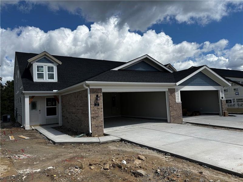 Front exterior of a new home in Villas at Gold Creek, Dawsonville, GA, highlighting curb appeal (Image 19).