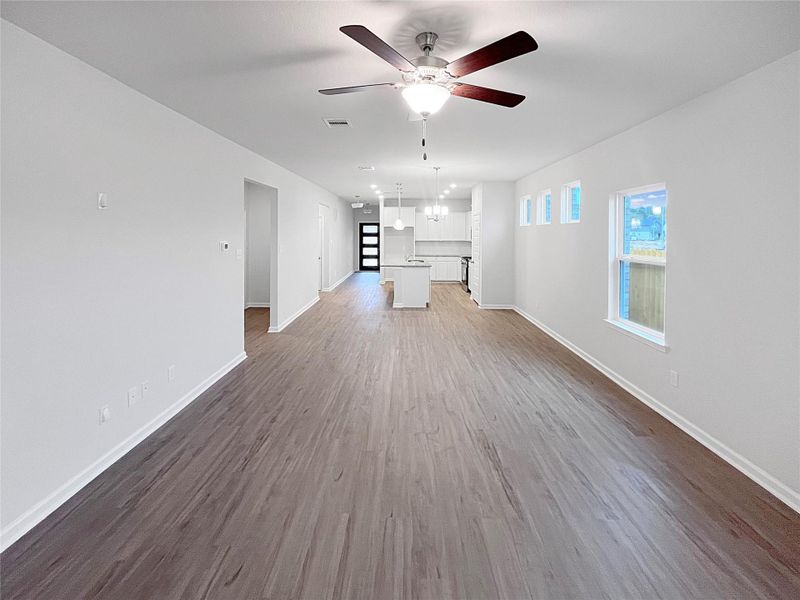 Oakshire II- Family Room. Sample image for illustration; upgrades, options, and colors may vary. Oakshire II- Family Room. Sample image for illustration; upgrades, options, and colors may vary.