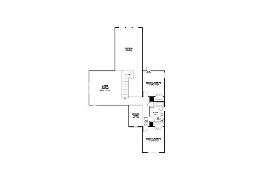 2D floor plan layout of this home in Colony at Cole Springs, Buda, TX (Image 3).