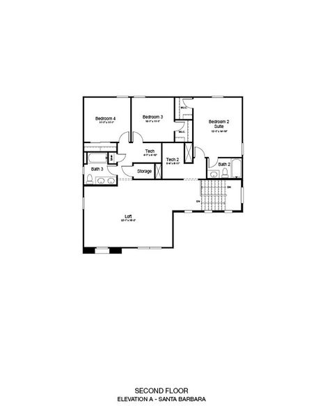 2D floor plan layout of this home in Artisan at Asante, Surprise, AZ (Image 4).