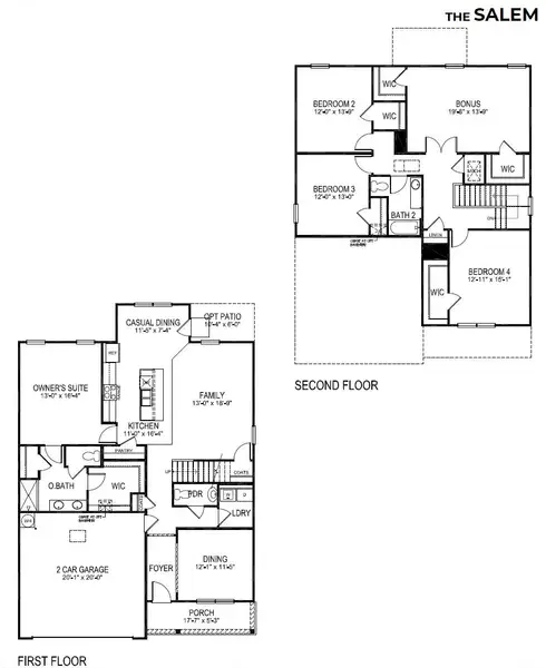 2D floor plan layout of this home in The Parks, White House, TN (Image 4).