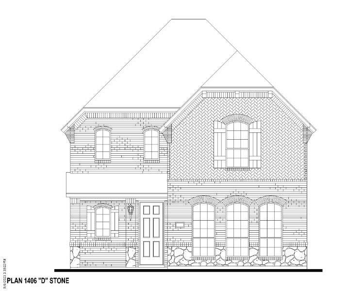 Plan 1406 Elevation D w/ Stone