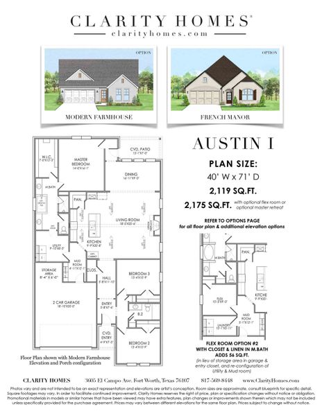 2D floor plan layout for the Austin I by Clarity Homes in The Bluffs At Parks Of Aledo, Aledo, TX (Image 1). 2D floor plan layout for the Austin I by Clarity Homes in The Bluffs At Parks Of Aledo, Aledo, TX (Image 1).
