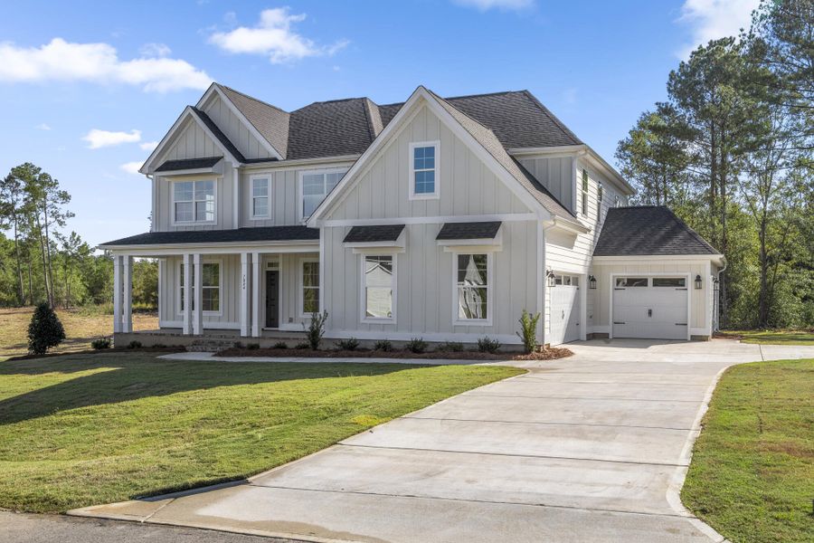 Front exterior of a new home in Hancock Farms, Aiken, SC, highlighting curb appeal (Image 23).
